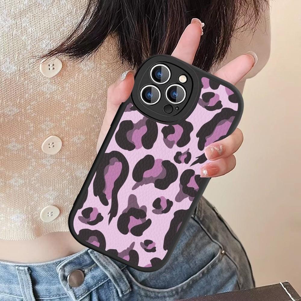 Leopard Print Phone Case Hard Leather For IPhone 16 15 14 13 12 Mini 11 14 Pro Max Xs X Xr 7 8 Plus Fundas