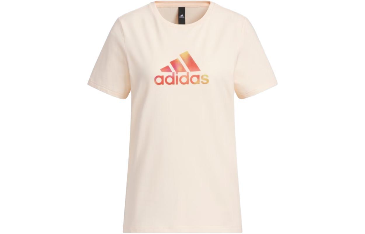 Adidas Drop Shoulder Sleeve T Shirt Women s Light Pink HY2888 S