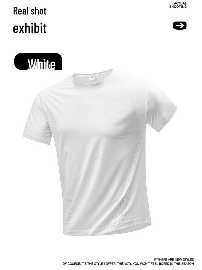 Men's 2026 Summer Casual Sports T-shirt - Lightweight, Breathable, Quick-dry Ice Silk with Four-way Stretch