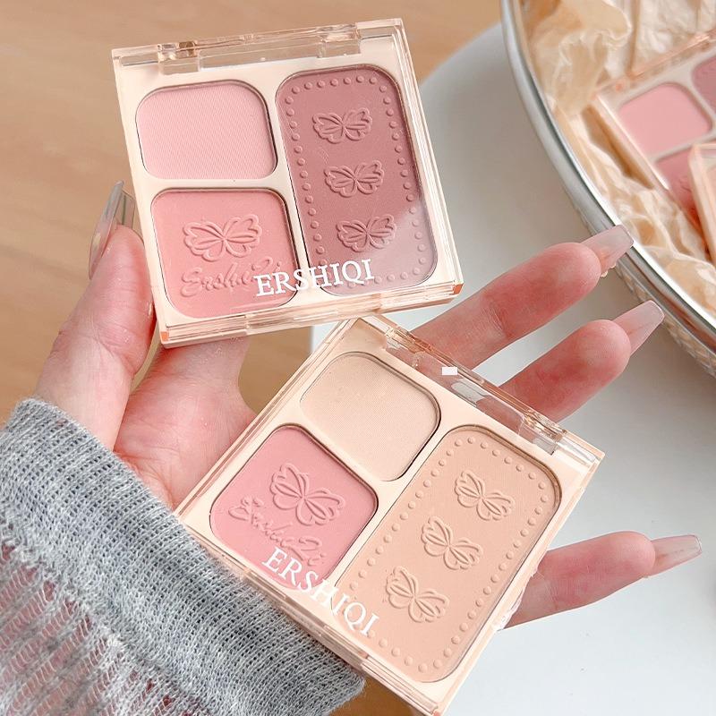Three Color Blush Palette Matte Highlight Contour Natural Eye Makeup For Korean Style Girls Early Morning Class