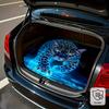 Leuchtendes Blau für JAGUAR Druck Polyester Kofferraummatte Staubdicht Langlebig Leicht zu reinigen Innenraumauskleidung mit Realistischem 3D-Effekt Stilvoll und Elegant