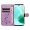 For Honor 400 Lite 5G PU Leather Cases Flower Pattern Wallet Stand Phone Cover with Strap -  Light Purple