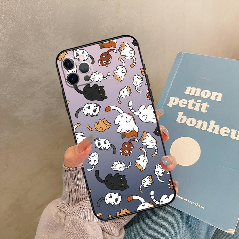 

Cute Cartoon Cat Case For iPhone 17 Air 15 14 13 12 11 16 Pro Max 13 mini XR 15 16 Plus 16e Back Cover Shell iPhone 11Pro MAX
