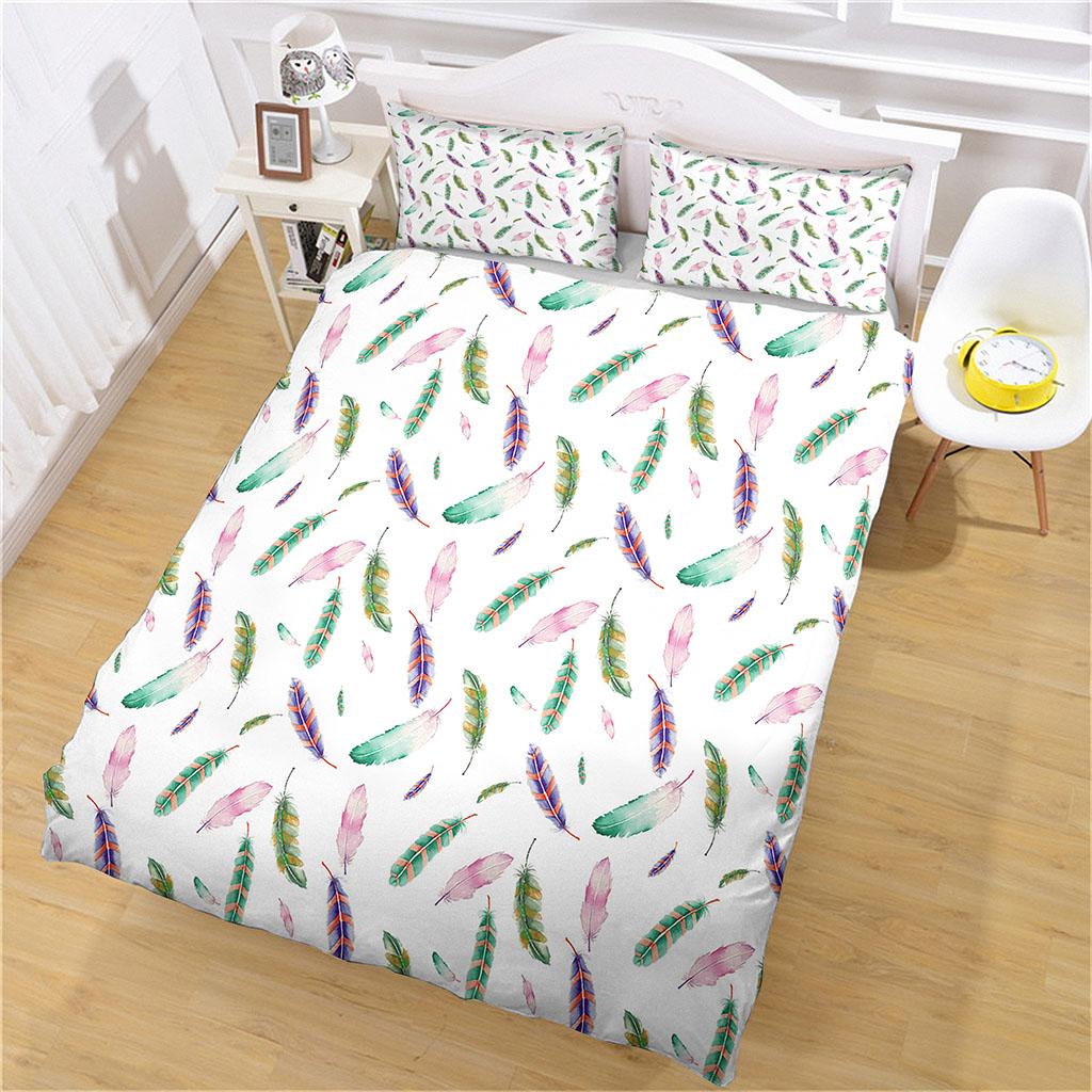 Bedding Collection For Kids Boys Girls Comforter Cover Animal Feathers Quilt Cover With 2 Pillowcase Duvet Cover Double Size Collection