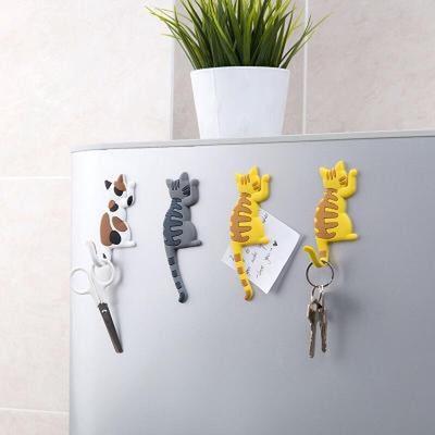 Mıknatıs Kancalar Sevimli Karikatür Kedi Manyetik Buzdolabı Buzdolabı Etiket Ev için