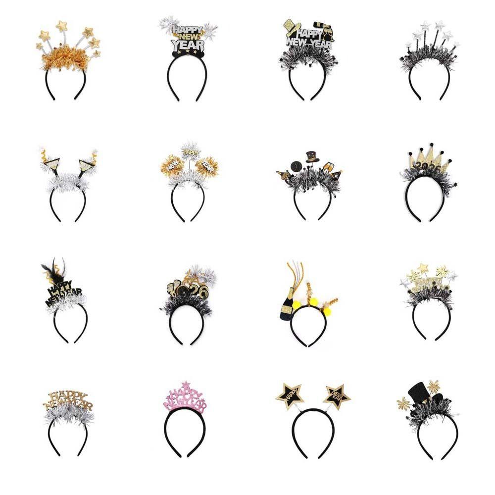 Party Decoration Christmas New Year Headpiece Star/Crown Glitter Hair Hoop  New Year Dress Up