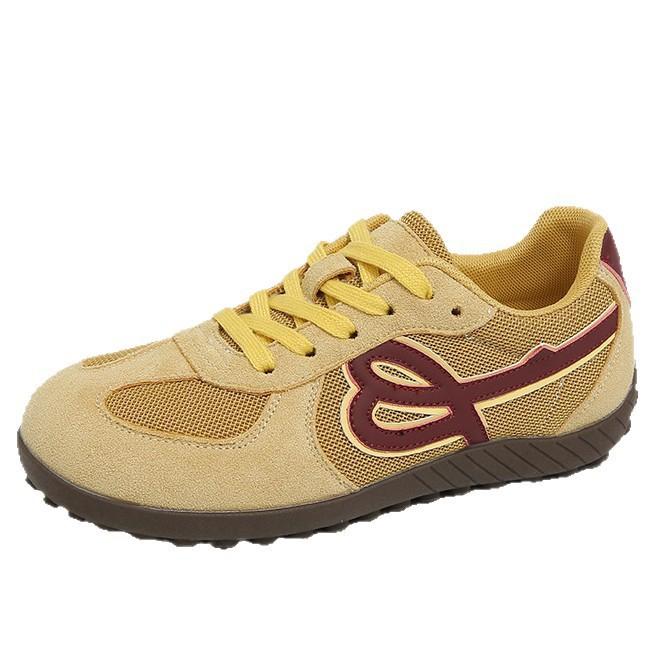 Damen Sommer Retro Mesh Casual Atmungsaktive Kleine Weiße Schuhe mit Dicker Sohle Weichsohle 2025 Neue Deutsche Trainingsschuhe Weiches Leder Sportschuhe
