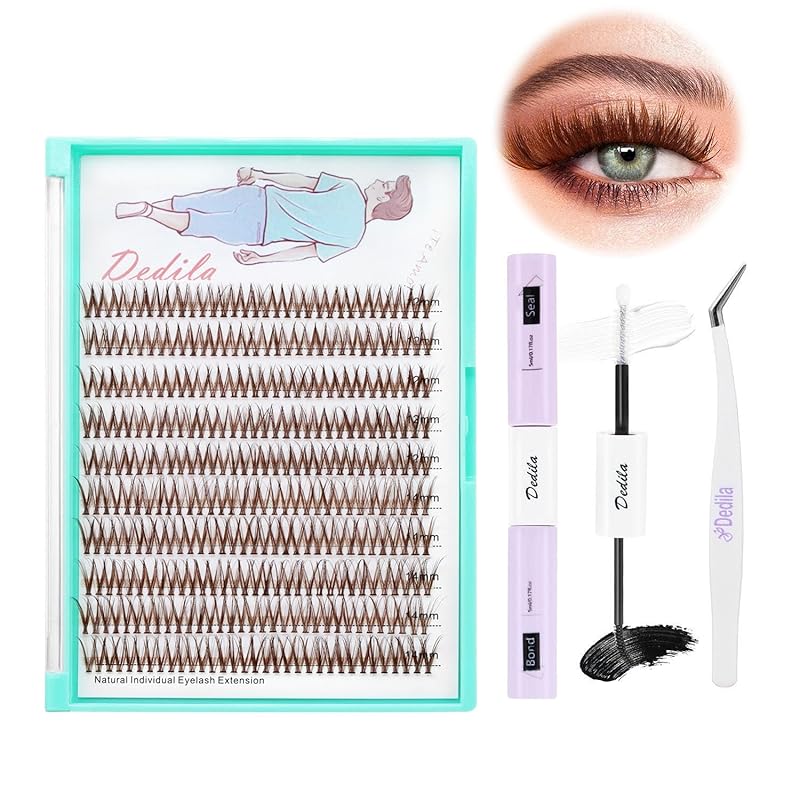 Large Tray-Grafted Wide Rod Individual False Eyelashes Thick Base 120 Cluster D Curly Hair Naturally Dense Eyelashes 8-20 Mm Optional (14 Mm)