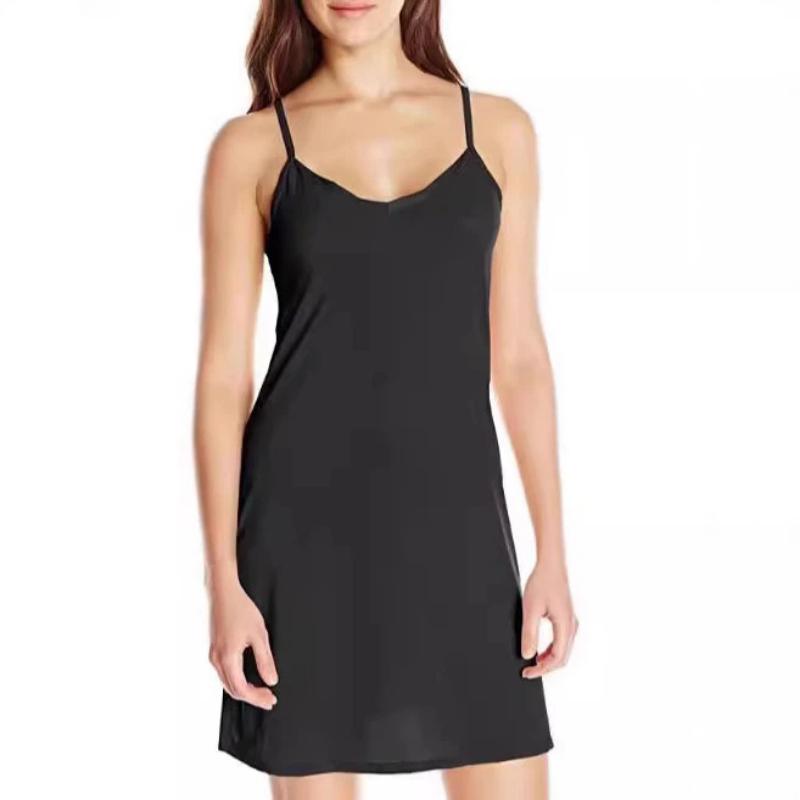 

Women s Dress - Summer Women s Solid-color V-neck Halter Nightgown - Slim-fit Home Wear XXXL чорний