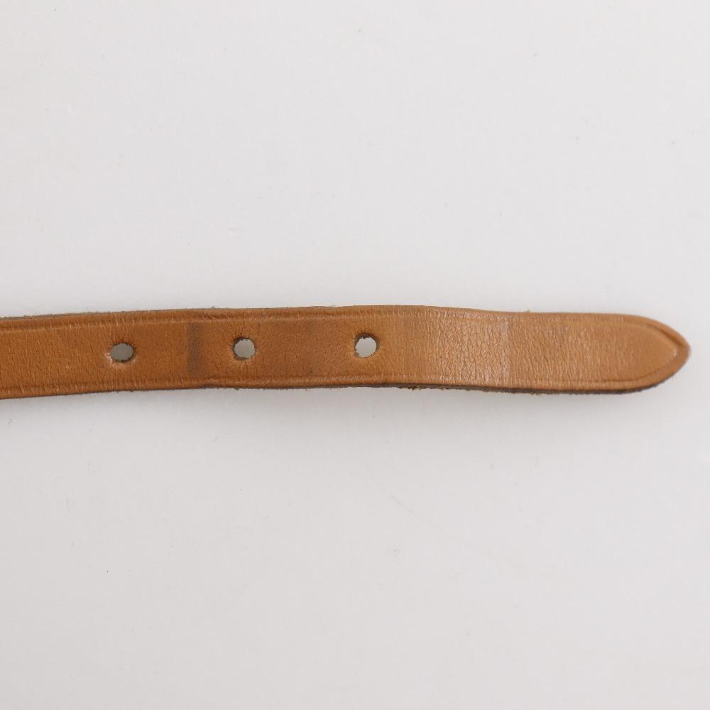 Hermes Appi 3 Bracelet Choker Brown/SilverHardware Leather 11g Unisex Used