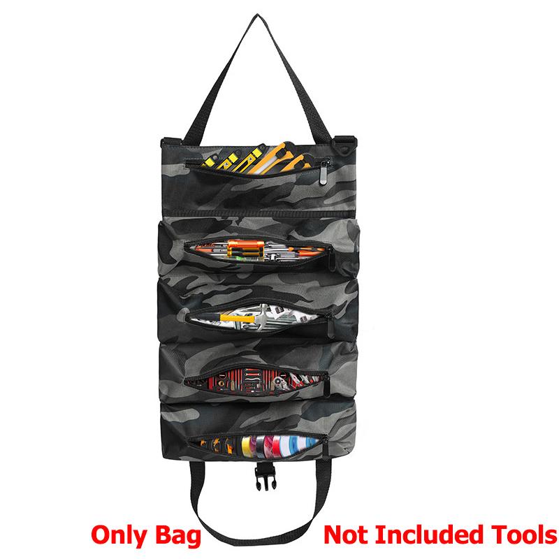 Tool Bag Roll Up Heavt Duty Tool Organizer Portable Tool Storage Bags Waterproof Oxford Cloth-Zipper Pouch for Men Mechanic J472