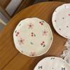 Korean-style InS-style Small Flower-shaped Irregular Hand-molded Ceramic Plates and Pastry Plates
