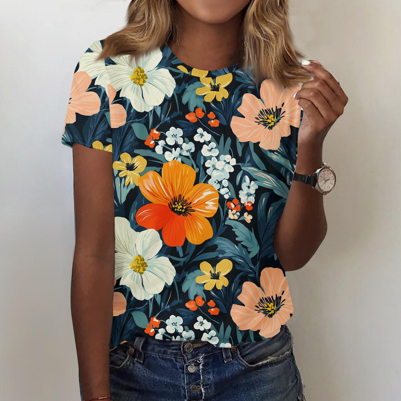 

Женская мода повседневная футболка с круглым вырезом и короткими рукавами, топ, футболка, топ L