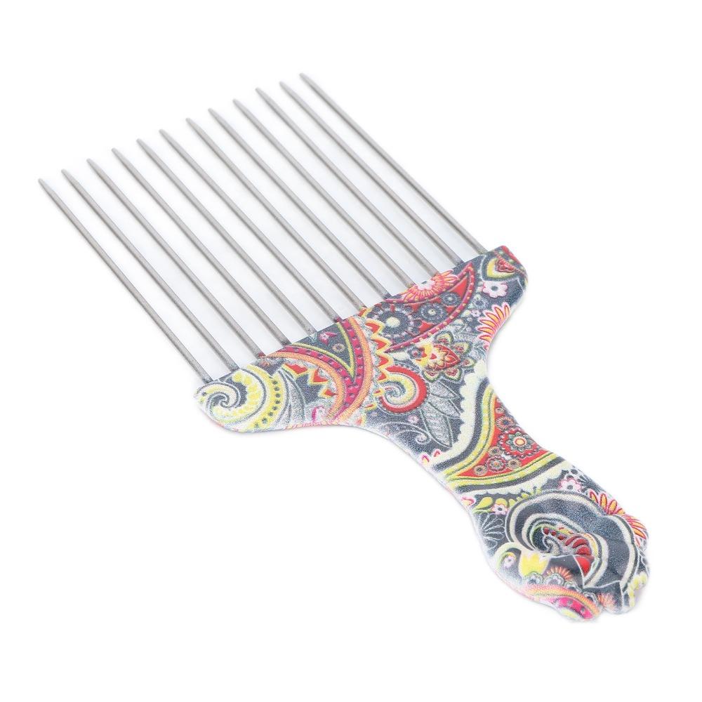 2PCS Professional Grade Hair Pick Combs Stainless Steel Wide Tooth Comb  Curly Hair