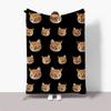 Fun Black Background Photo Face with Picture Blanket,Birthday Souvenir Gifts Throw Blanket for Men Women