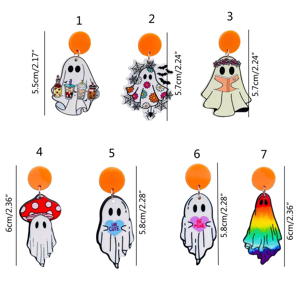 Novelty Halloween Earrings Cartoon Spook Dangle Earrings Cute Spook Dangle Earring for Christmas Jewellery Spooky Gift