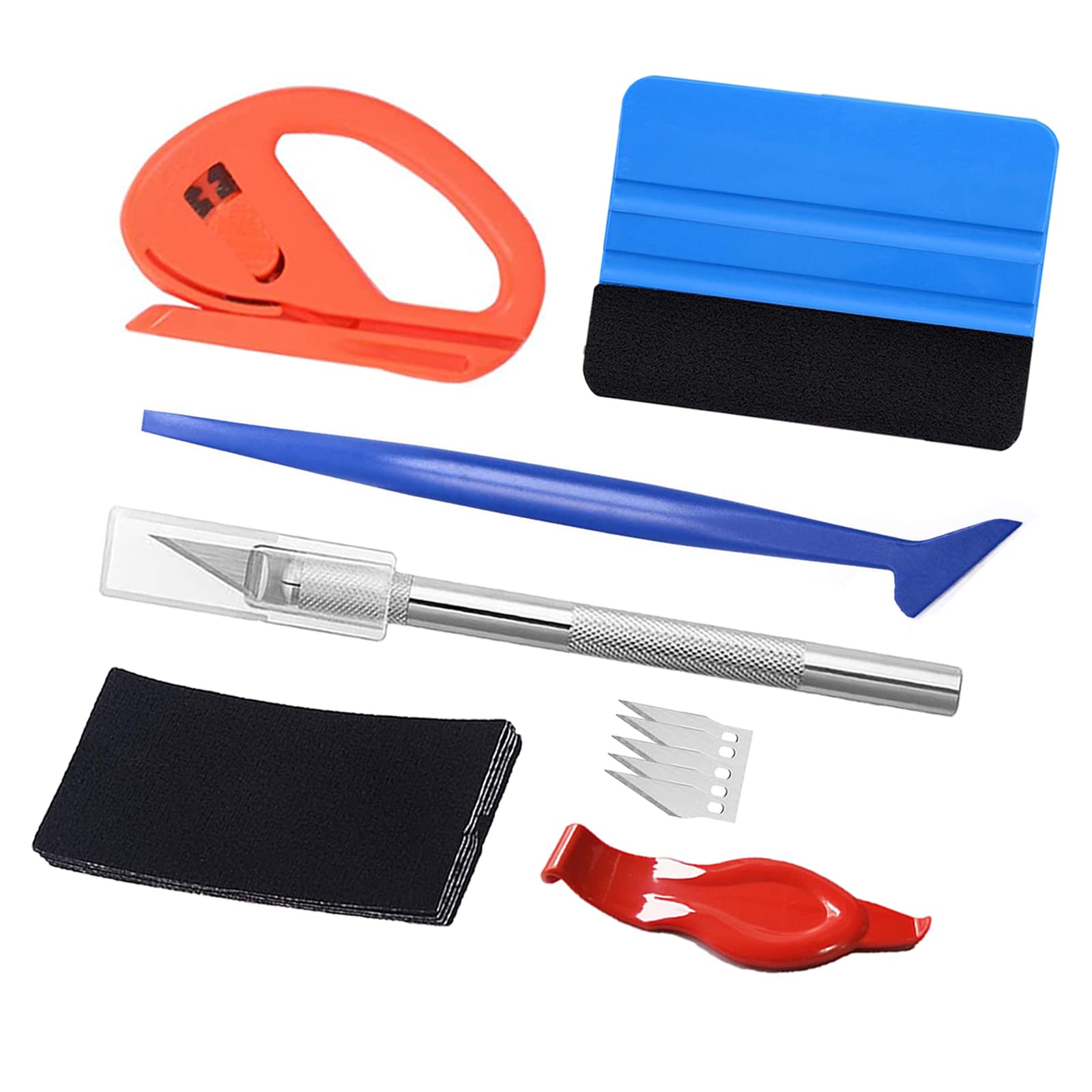 Vitzee Car Wrapping Sheet Film Pasting Tool Kit Car Window красный