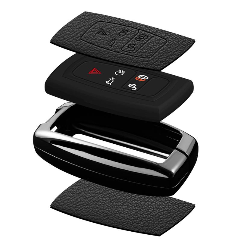 Zinc Alloy Genuine Leather Auto Key Fob Cover Case Key Ring Fit For Land Rover Sport Freelander Discovery 4 Range Rover Sport Lr4 2010 2011 2012