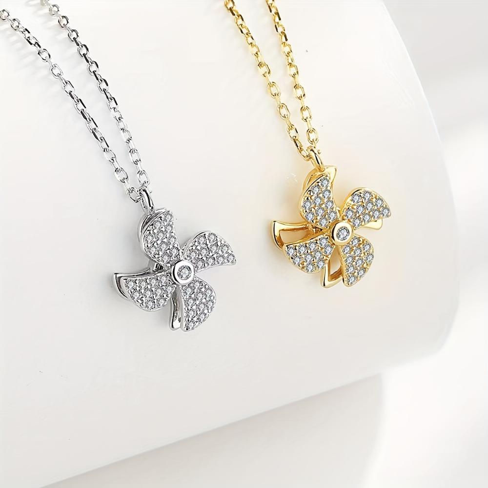 

Windmill Pendant Necklace Women s Clavicle Chain Pendant Rotating Windmill Jewelry белый