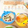 2 Pcs 304 Stainless Steel Baby Bowl with Suction and Silicone Sleeve Baby Bowls Cute Animal Design Toddler Bowl for Baby Feeding