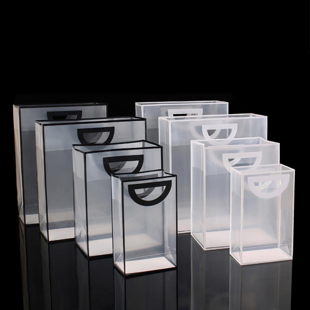 Buy 10pcs Hard Plastic Shopping Bags Clear Merchandise Bags With