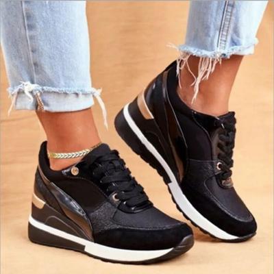 2024 Nouvelles Baskets Décontractées à Lacets Respirantes Grande Taille pour Femmes Baskets d'Extérieur Légères Chaussures à Plateforme Antidérapantes pour la Marche pour Femmes