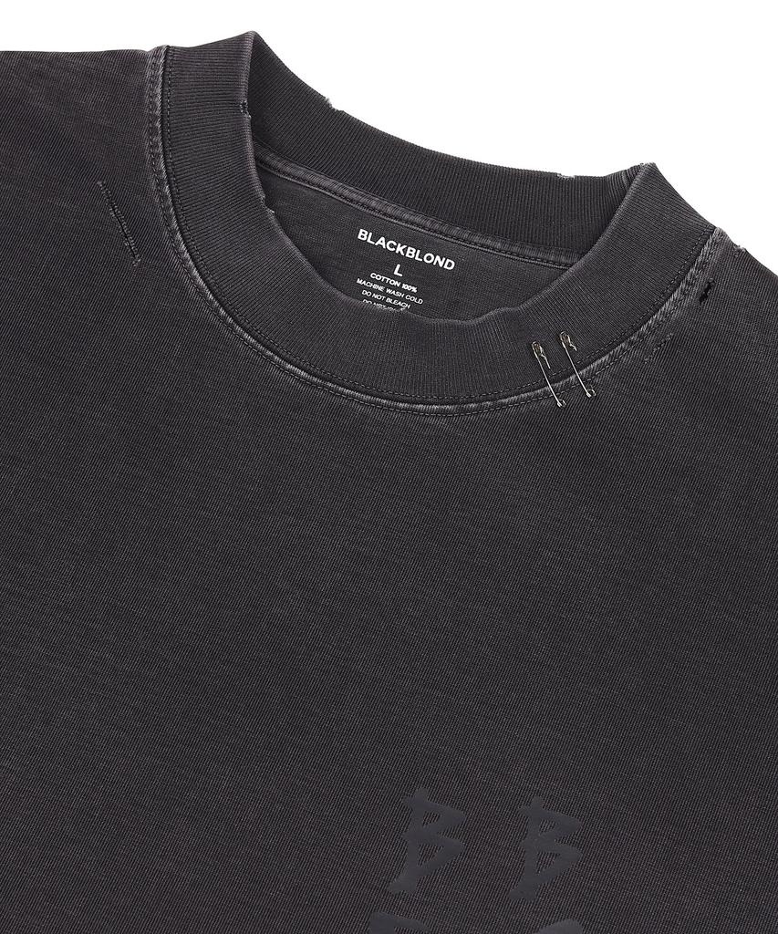 BLACKBLOND Vividi Shadow Smile Lip Pigment Short Sleeve T-Shirt (Vintage Black)
