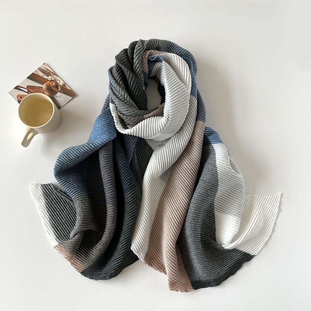 Luxury Women Cashmere Plaid Scarf Thicken Warm Pashmina Folds Shawl And Wrap Fashion Bandana Lady Scarves