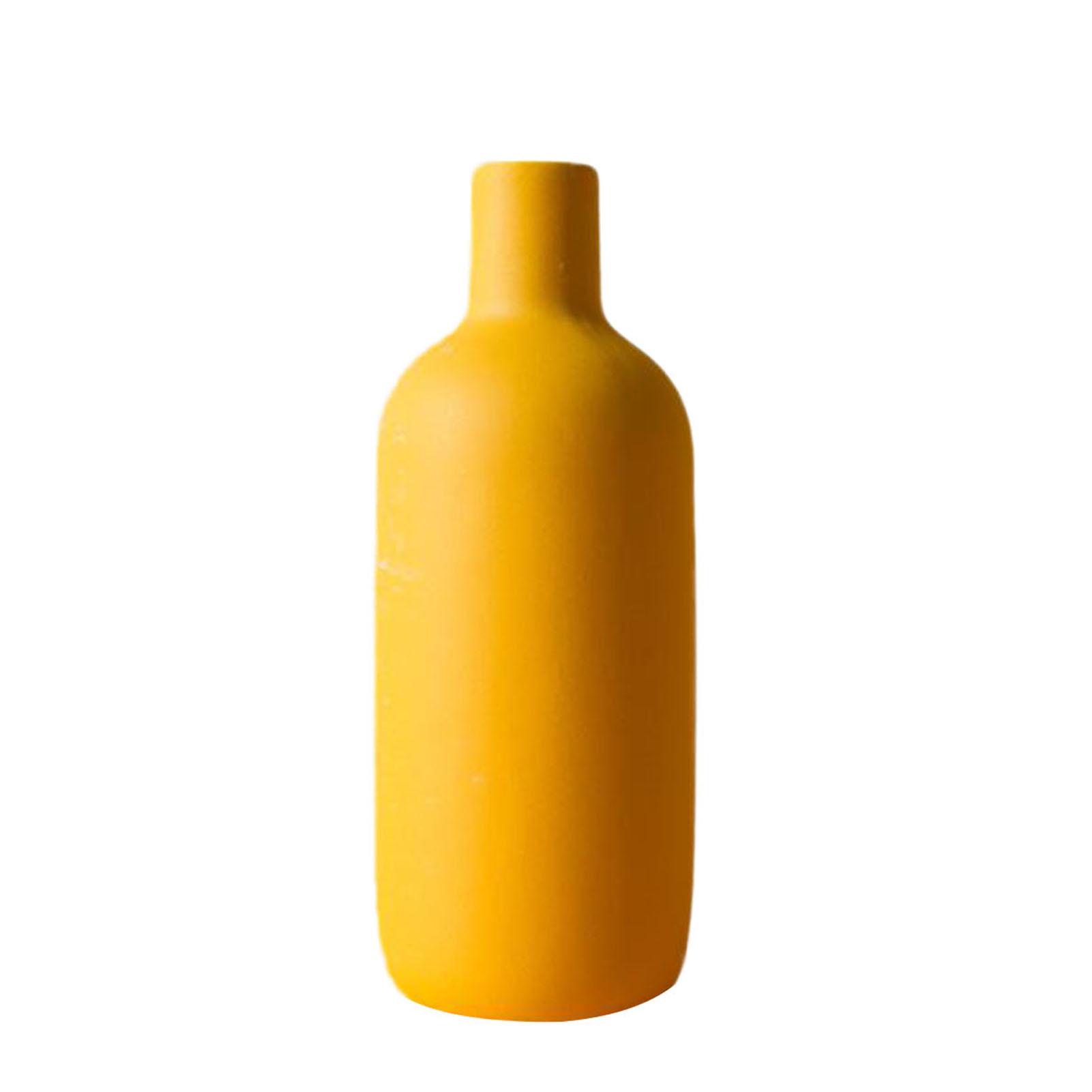 

Nordic Modern Simple Solid Color Ceramic Vase Decoration Dry Flower Arrangement Home Furnishings For Table Shelf Dining Room жёлтый