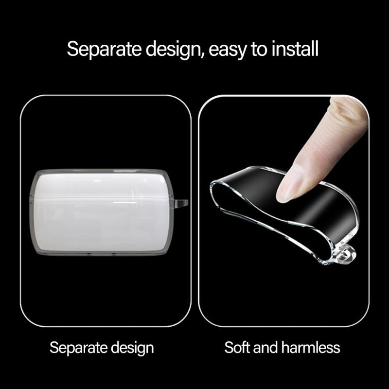 Transparents Earbuds Case Scratch Resistant Silicone Protections Sleeve for 5 with Carabiner Clip