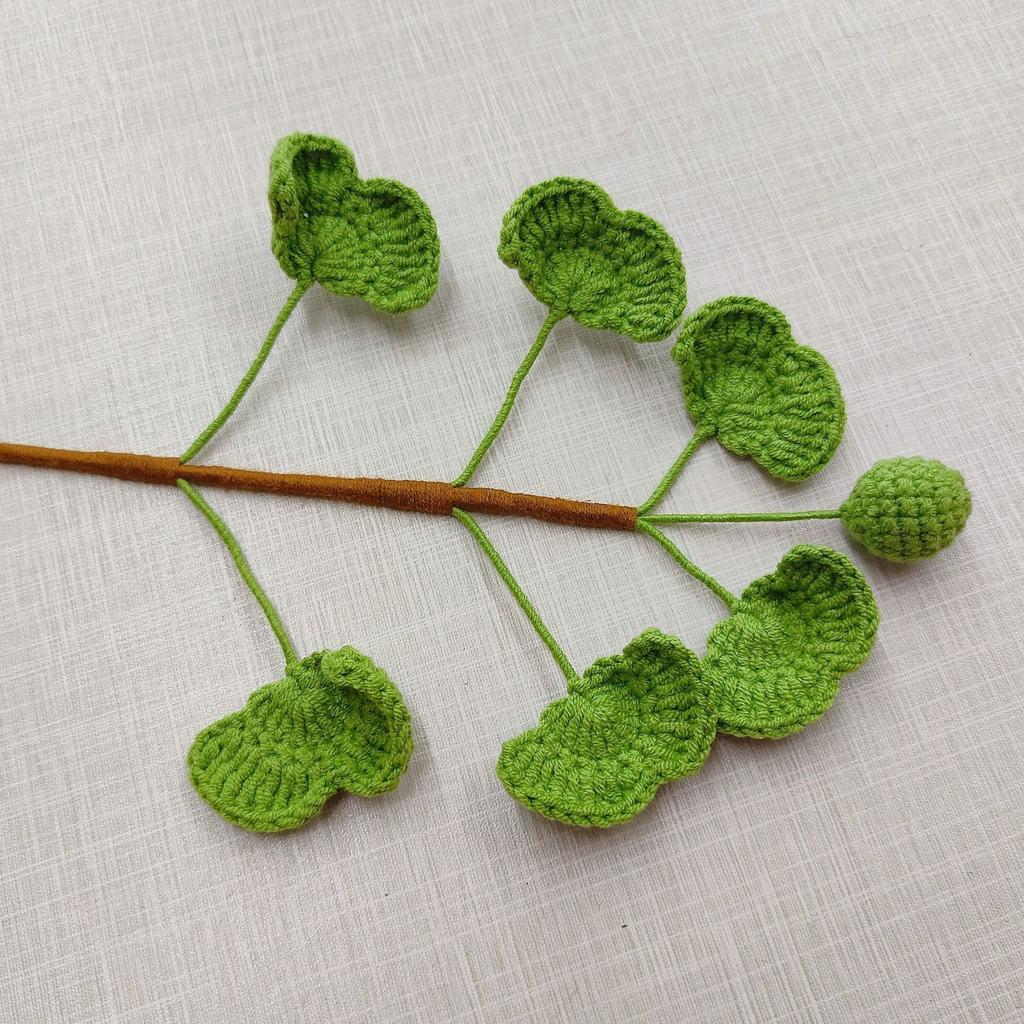 Foglie creative all'uncinetto Lavorazione a maglia Foglia Fiore all'uncinetto Mazzo Decorazione Pianta tessuta a mano Decorazione per la casa