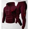 Mens Hooded Sweatshirt Set Long Sleeve Top Pants Casual Sportswear Loose Fit