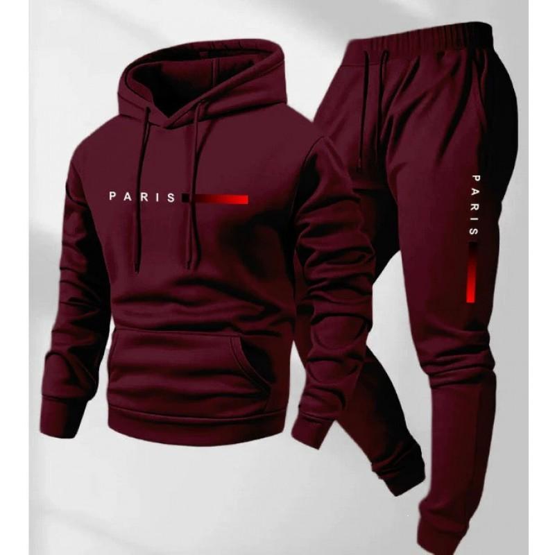 Mens Hooded Sweatshirt Set Long Sleeve Top Pants Casual Sportswear Loose Fit