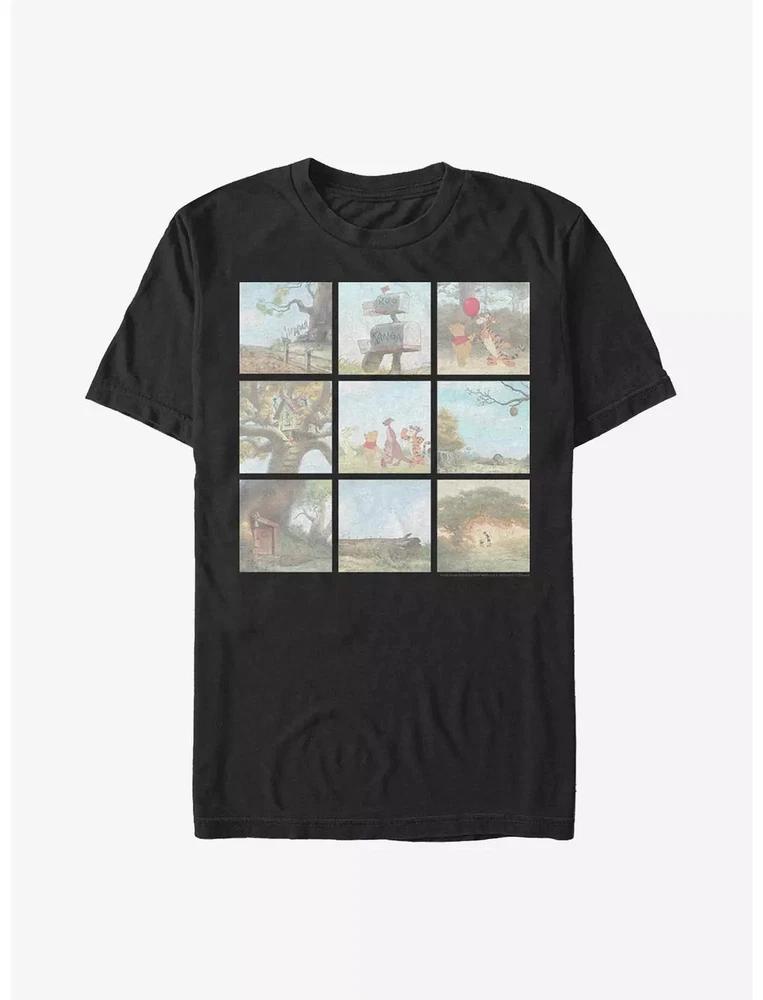 Winnie The Pooh Scenes Tshirt Unisex Black S