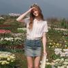 Sancai Lyocell Ruffle Collar Casual White Shirt
