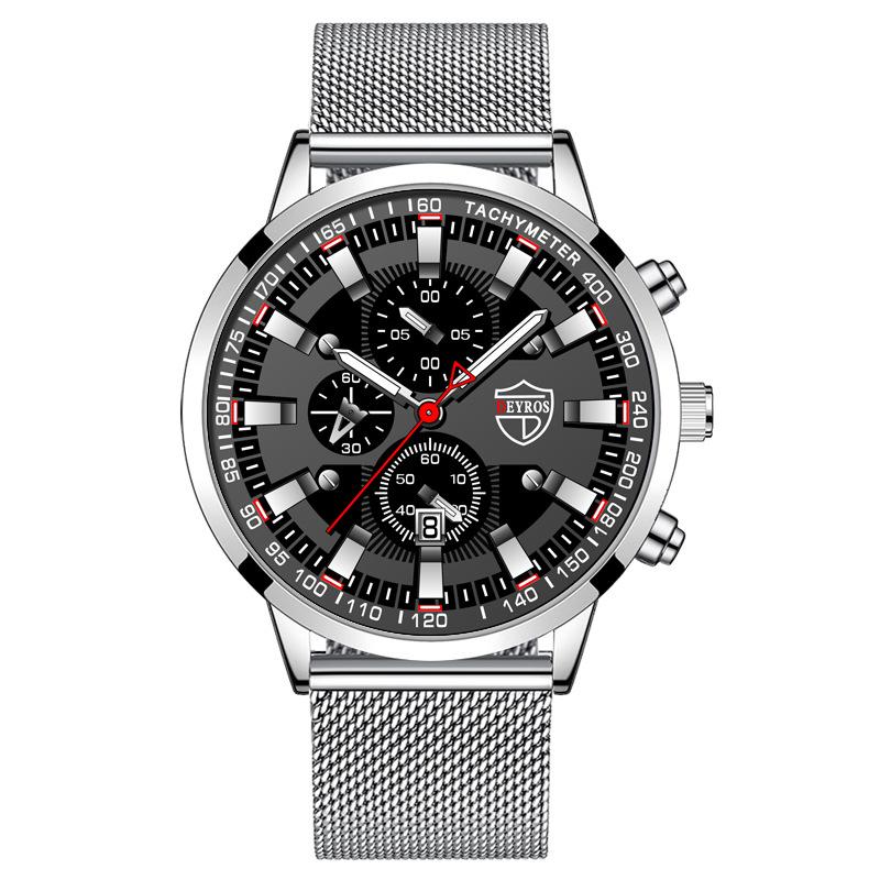 

Календар Чоловічий Годинник Повсякденний Модний Годинник З Нержавіючої Сталі Кварцовий Годинник Тренд Чоловічий Годинник Студентський Годинник срібний