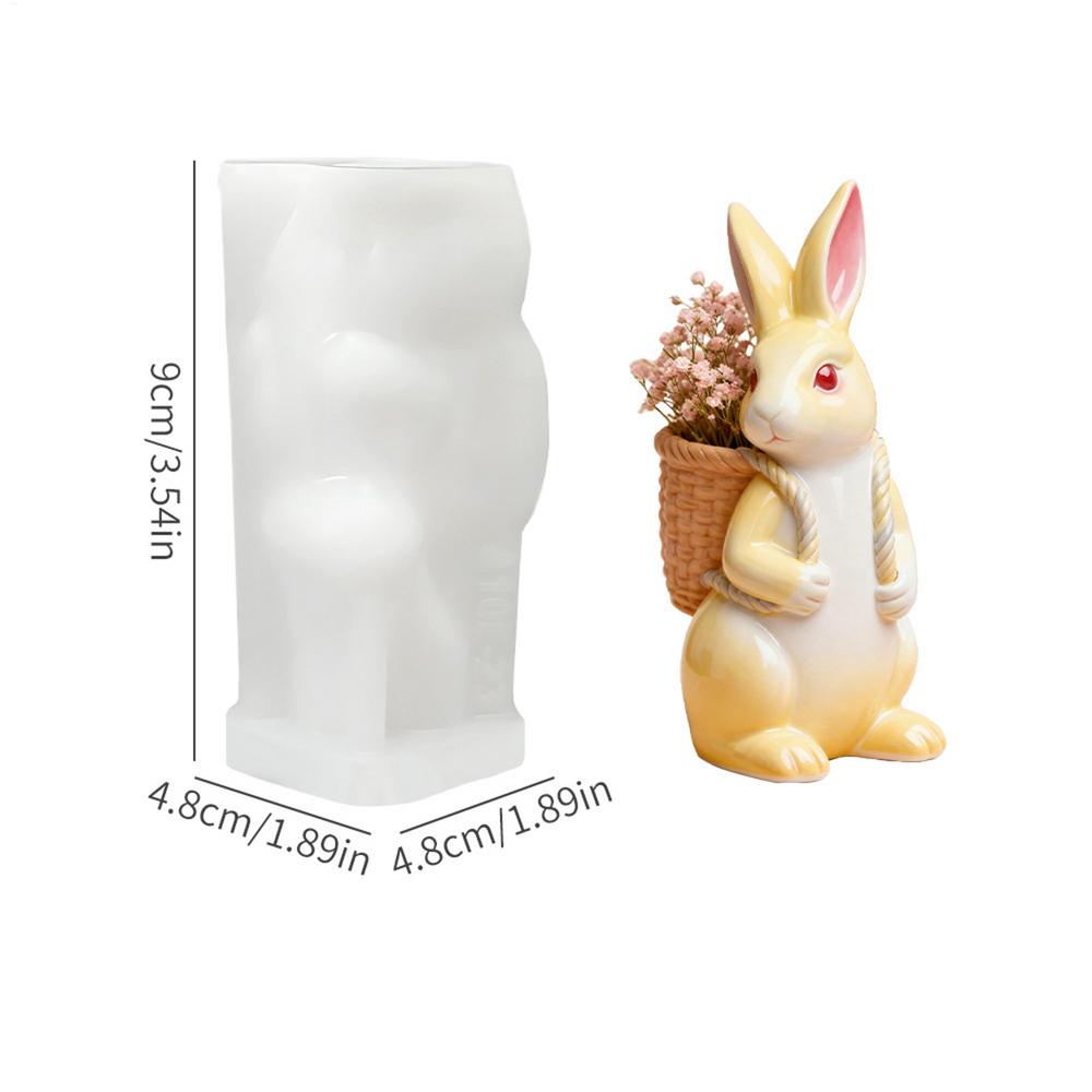 Easter new Rabbit Candle Silicone Mold DIY Rabbit Egg Crafts Gypsum Resin Handmade Soap Mould Easter Gift Home Decoration белый