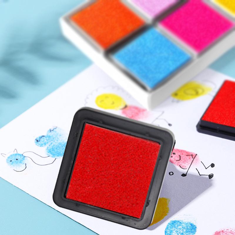 Children's 3x3cm Finger Painting Graffiti Ink Pad - Square, Colorful Ink for Journals & Art.