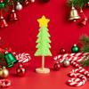 Yousheng Small Tabletop Christmas Tree Ornament with Wooden Base Mini Artificial Christmas Tree Holiday Home Decoration