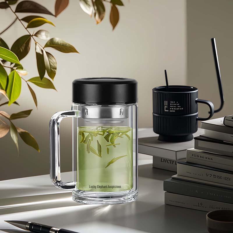 Double-Layer Glass Tea Mug with Infuser