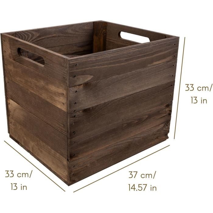 Caisse En Bois - Creative Deco - Lot De 4 - Compatible KALLAX Et EXPIDIT - 33 X 37 X 33 Cm - Vintage