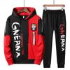 Modische Jogginghosen Herren Trainingsanzüge für Herren Lässiger Hoodie + Hose 2-teiliges Set Frühling Herbst Jogginganzüge