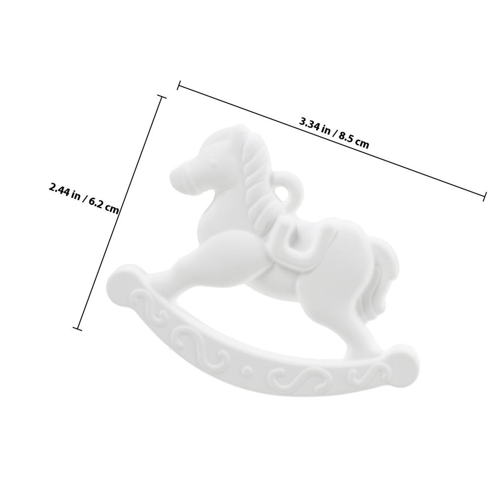 1Pcs Rocking Horse Cake Ornament White Baking Decoration Home Crafts Decorative Dessert Decor Cake Ornaments Horse Ornaments