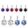 Fashion Rhombus Zircon Earrings – Elegant Diamond-Set Copper Jewelry for Women