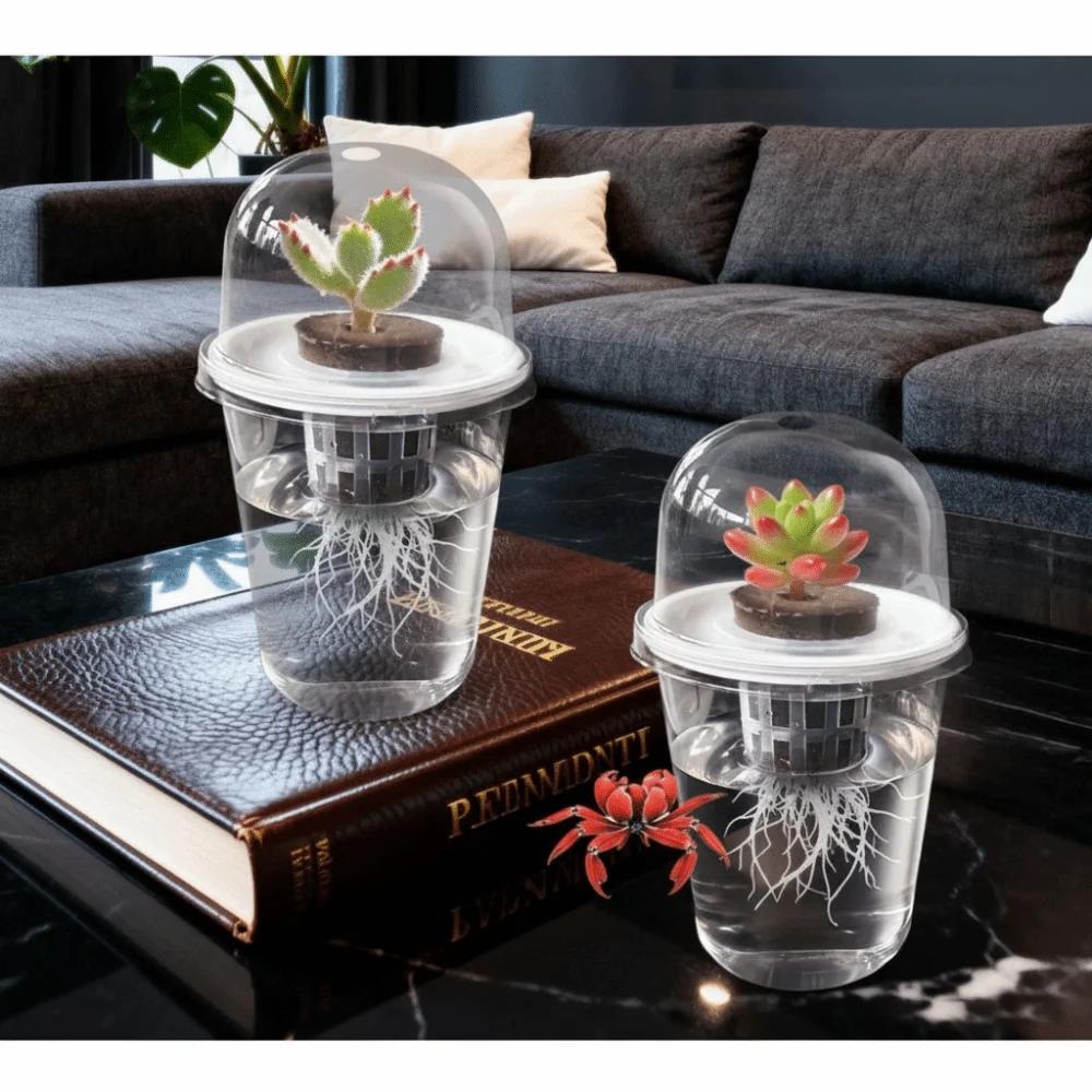Plastic Material Hydroponic Seed Planter Pots Reusable Durable Seedling Baskets Transparent Plastic Cups Windowsill Gardening