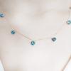 Atelier Rametto London Blue Topaz 7 Stone Natural Stone Necklace Heart Box Cute Ribbon Red London Blue Blue Rose Quartz Amethyst, Peridot, Citrine,