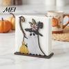 Festive Table Decor Halloween Wooden Napkin Holder, Ghost Pumpkin Decorative Tabletop Tissue Dispenser, Desktop Storage Organizer Paper for