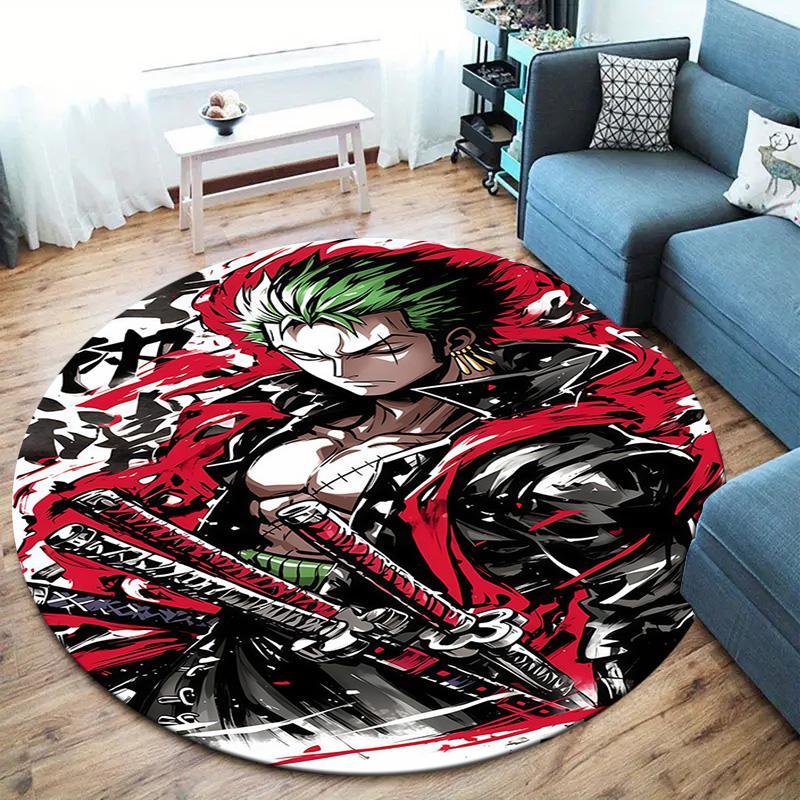 Roronoa Zoro Round Area Rug Carpet Rug For Living Room Bedroom Sofa Playroom Decor Nonslip Floor Mat