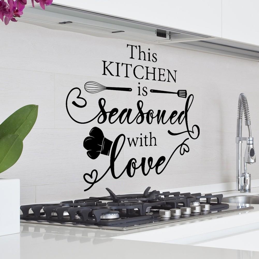 Kitchen Wall Sticker Removable Wall Decal Simple Peel-off Backing