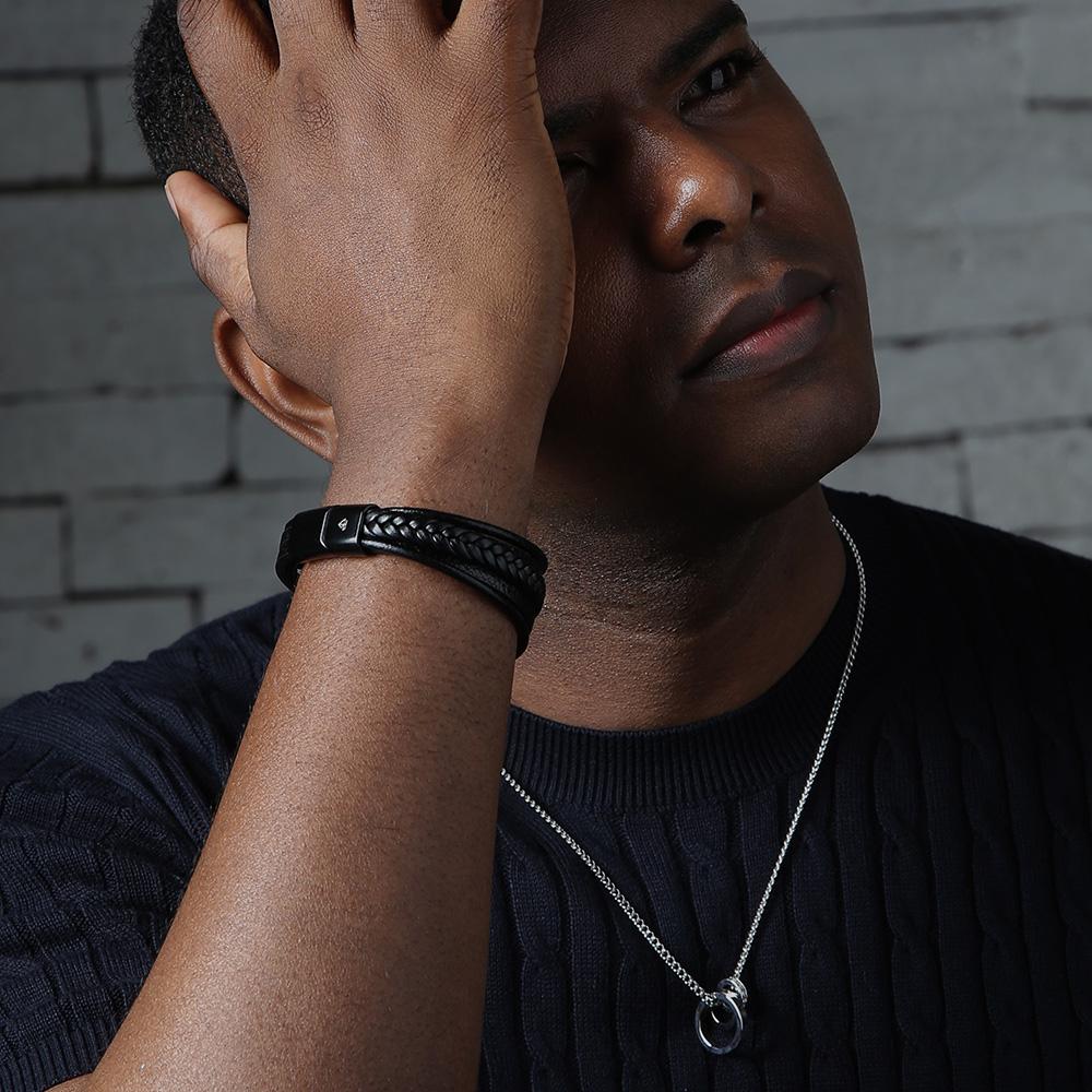 Ventera Abolto Leather Men'S Bracelet